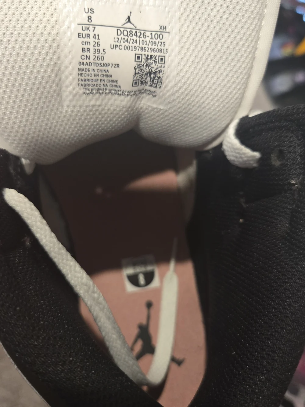 Jordan 1 Mid High-Top Sneakers in White, Black and Rust Pink. Worn Once.